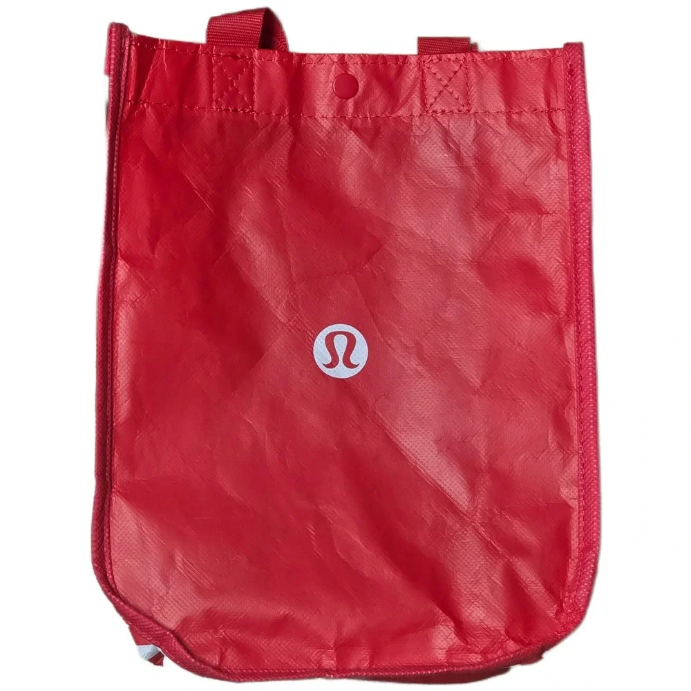 Lululemon Reusable Shopping‎ Tote Bags Set of 4 Red Black Eco Friendly